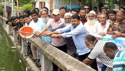 প্রতিষ্ঠাবার্ষিকী উপলক্ষে রাজশাহী মহানগর বিএনপির মৎস্য অবমুক্তকরণ