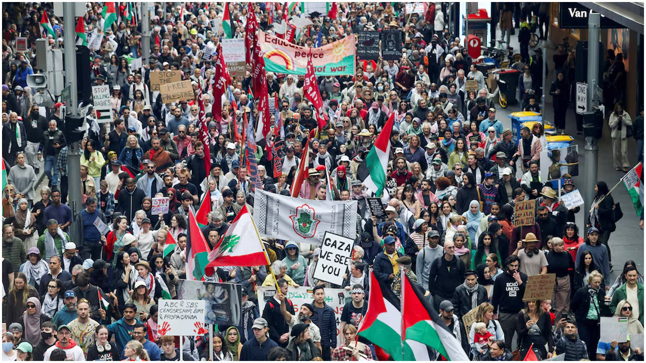 ফিলিস্তিনিদের সমর্থনে অস্ট্রেলিয়াজুড়ে বিক্ষোভ
